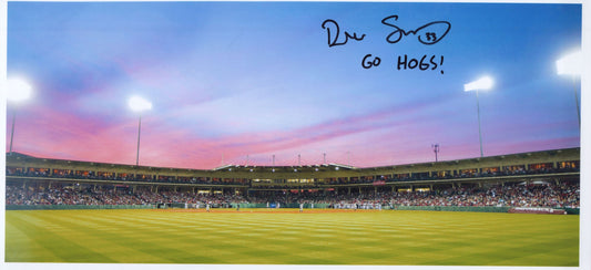 Drew Smyly #33 Baum-Walker Stadium Go Hogs Inscription Autograph Photo Arkansas Razorbacks Baseball 13" x 6"