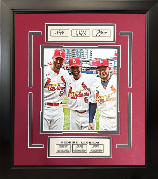 Red Bird Legends St. Louis Cardinals Baseball Framed Art 14.5" x 16.5" with Facsimile Signatures