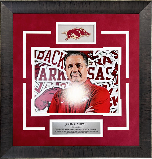 Coach John Calipari Arkansas Razorbacks Basketball Framed Art 18.5" x 17.5"