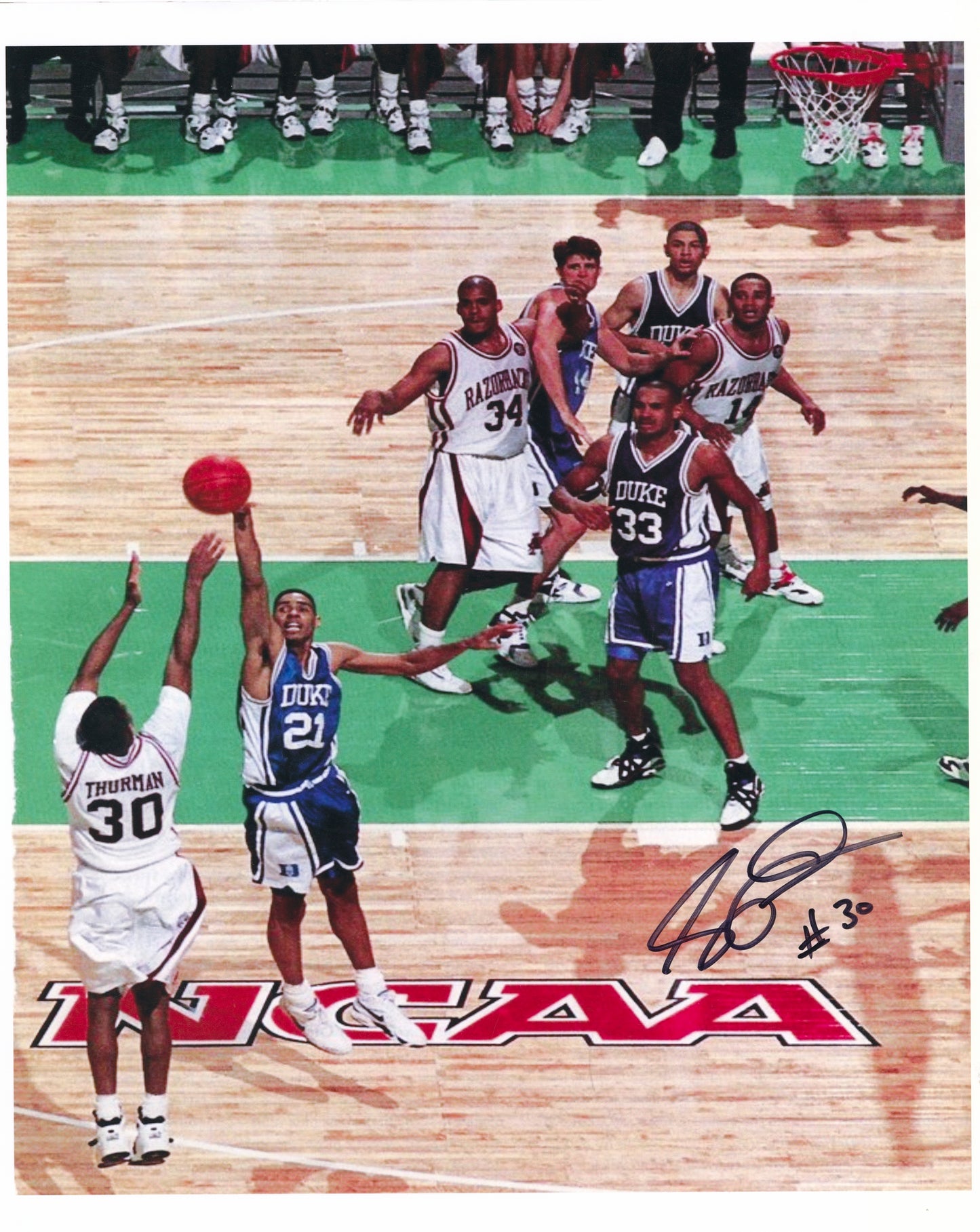 Scotty Thurman #30 Autograph Photo Arkansas Razorbacks Men's Basketball 10" x 13"