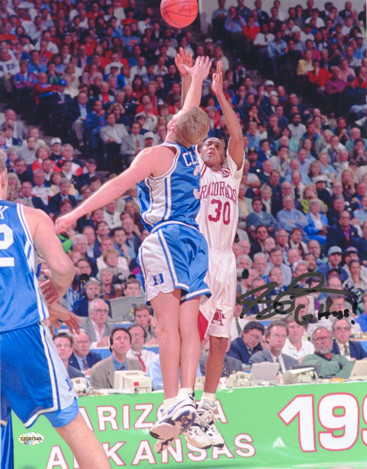 Scotty Thurman Go Hogs Inscription Autograph Photo Arkansas Razorbacks Men's Basketball 11" x 14"