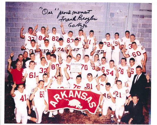 Frank Broyles 1964 National Champions Team Photo One Proud Moment Inscription Autograph Arkansas Razorbacks Football 13" x 10"