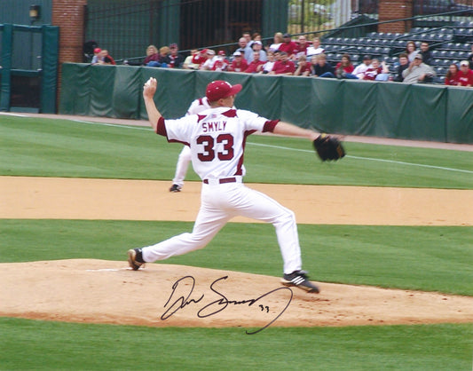 Drew Smyly #33 White Jersey Autograph Photo Arkansas Razorbacks Baseball 14" x 11"