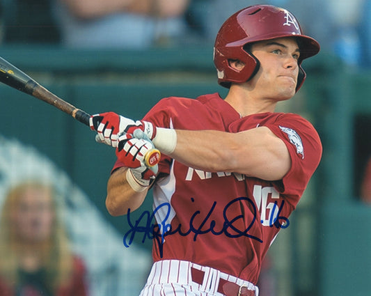 Andrew Benintendi #16 Red Jersey Autograph Photo Arkansas Razorbacks Baseball 10" x 8" with COA