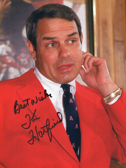 Ken Hatfield Best Wishes Inscription Autograph Photo Arkansas Razorbacks Football 8.5" x 11"