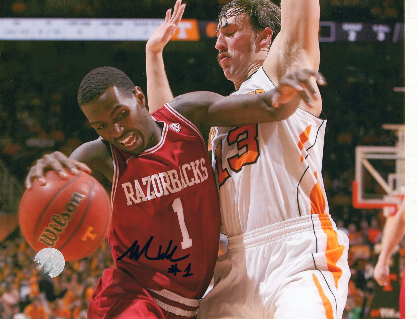 Mardracus Wade #1 Autograph Photo Arkansas Razorbacks Men's Basketball 10" x 8"