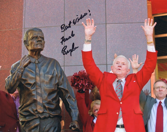 Frank Broyles Statue Dedication Best Wishes Inscription Autograph Photo Arkansas Razorbacks Football 8" x 10"