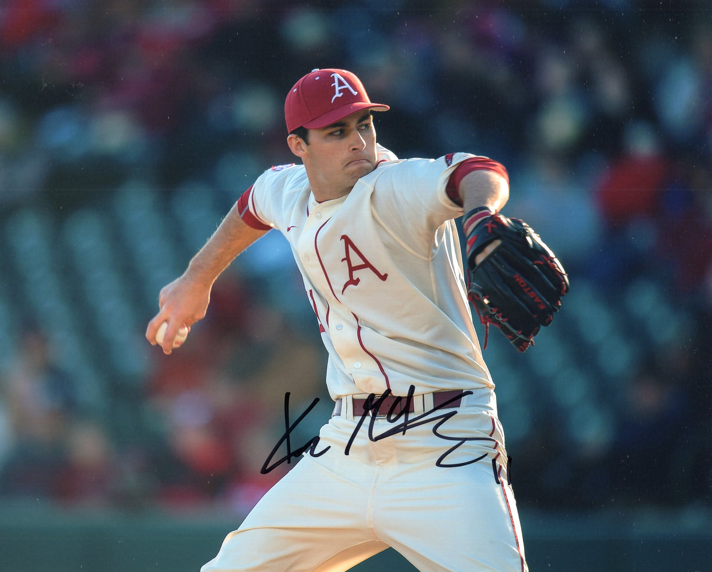 Keaton McKinney #11 Cream Jersey Autograph Photo Arkansas Razorbacks Baseball 10" x 8" with COA