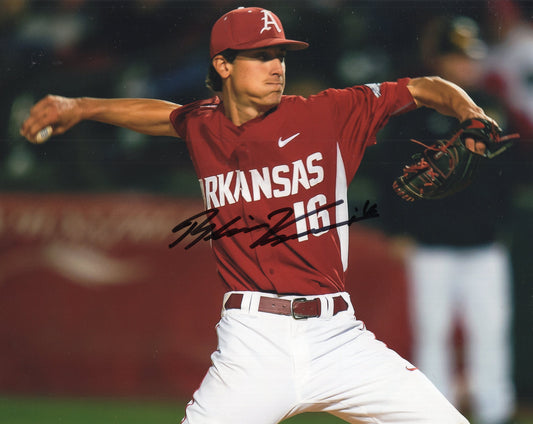 Blaine Knight #16 Red Jersey Autograph Photo Arkansas Razorbacks Baseball 10" x 8" with COA