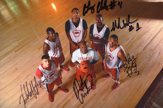 Arkansas Razorbacks Men's Basketball 2012 2013 Autographed Team Photo 5 Signers 10.5" x 7"