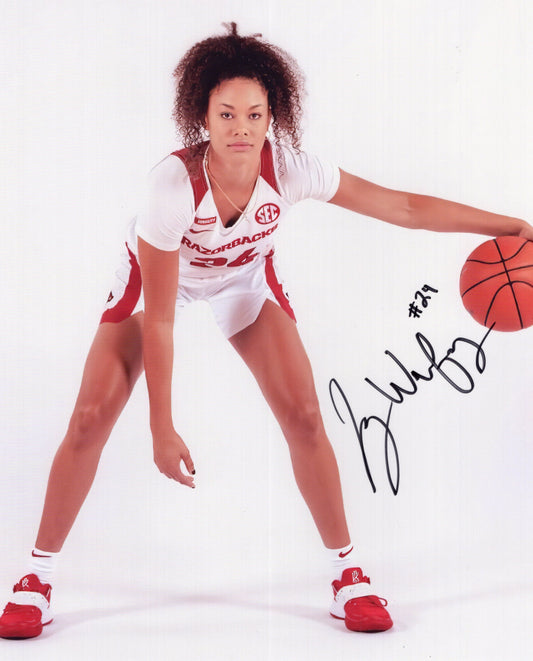 Jersey Wolfenbarger #24 Autograph Photo Arkansas Razorbacks Women's Basketball 8.5" x 11"