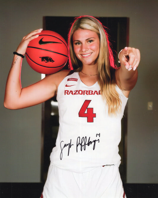 Saylor Poffenbarger #14 Autograph Photo Arkansas Razorbacks Women's Basketball 8.5" x 11"