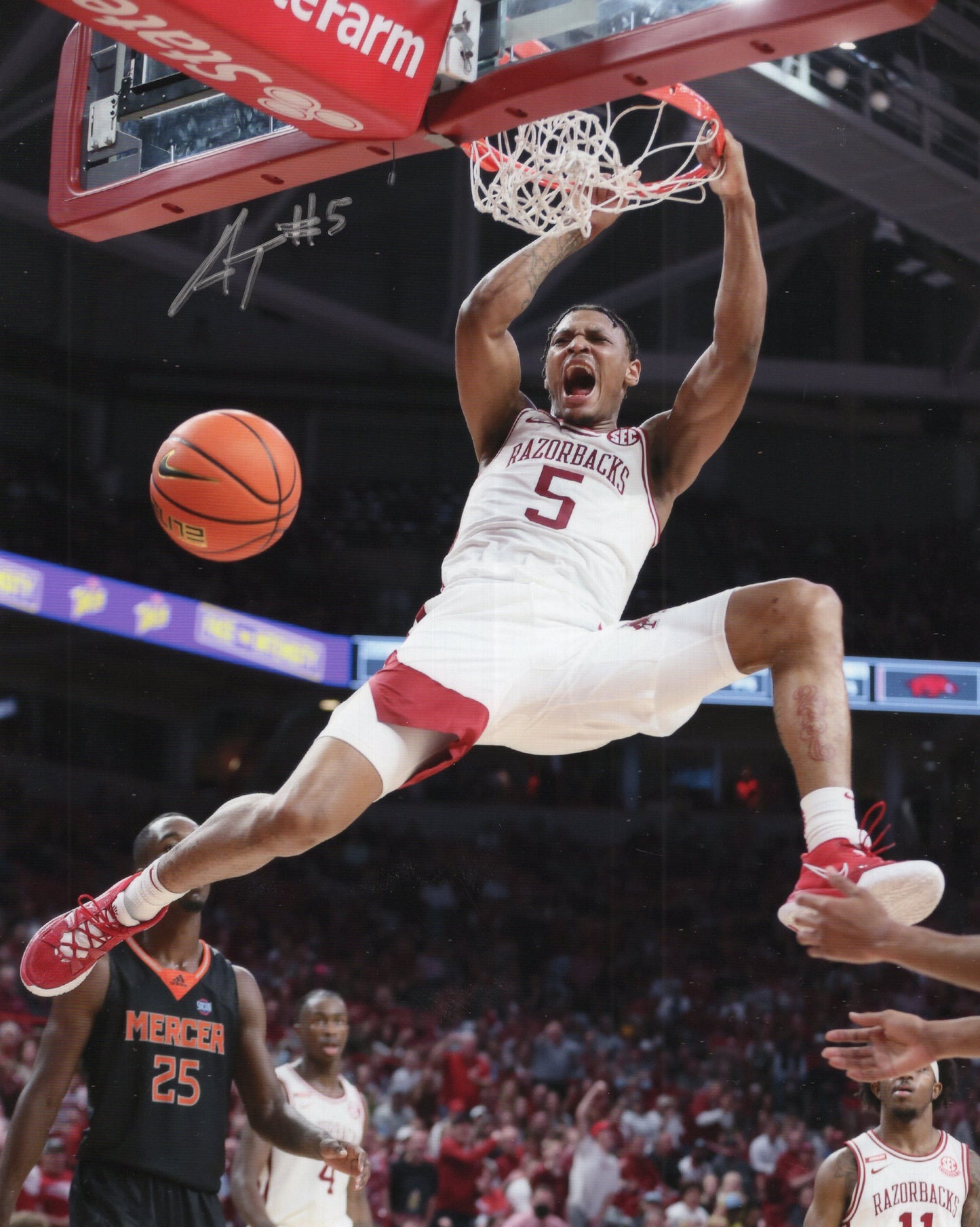 Au'Diese Toney #5 Autograph Photo Arkansas Razorbacks Men's Basketball 8.5" x 11"