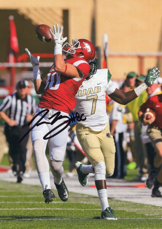 Drew Morgan #80 UAB Game Autograph Photo Arkansas Razorbacks Football 5" x 7"