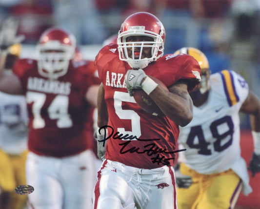 Darren McFadden #5 Red Jersey LSU Game Autograph Photo Arkansas Razorbacks Football 10" x 8"