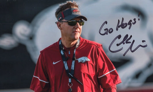 Coach Chad Morris Go Hogs Inscription Autograph Photo Arkansas Razorbacks Football 8.5" x 11"