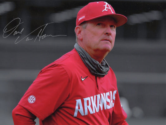 Coach Dave Van Horn Autograph Photo Arkansas Razorbacks Baseball 11" x 8.5"