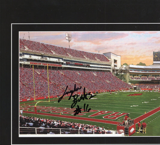 Treylon Burks #16 Razorback Stadium Autograph Photo Arkansas Razorbacks Football 7.5" x 6.75"