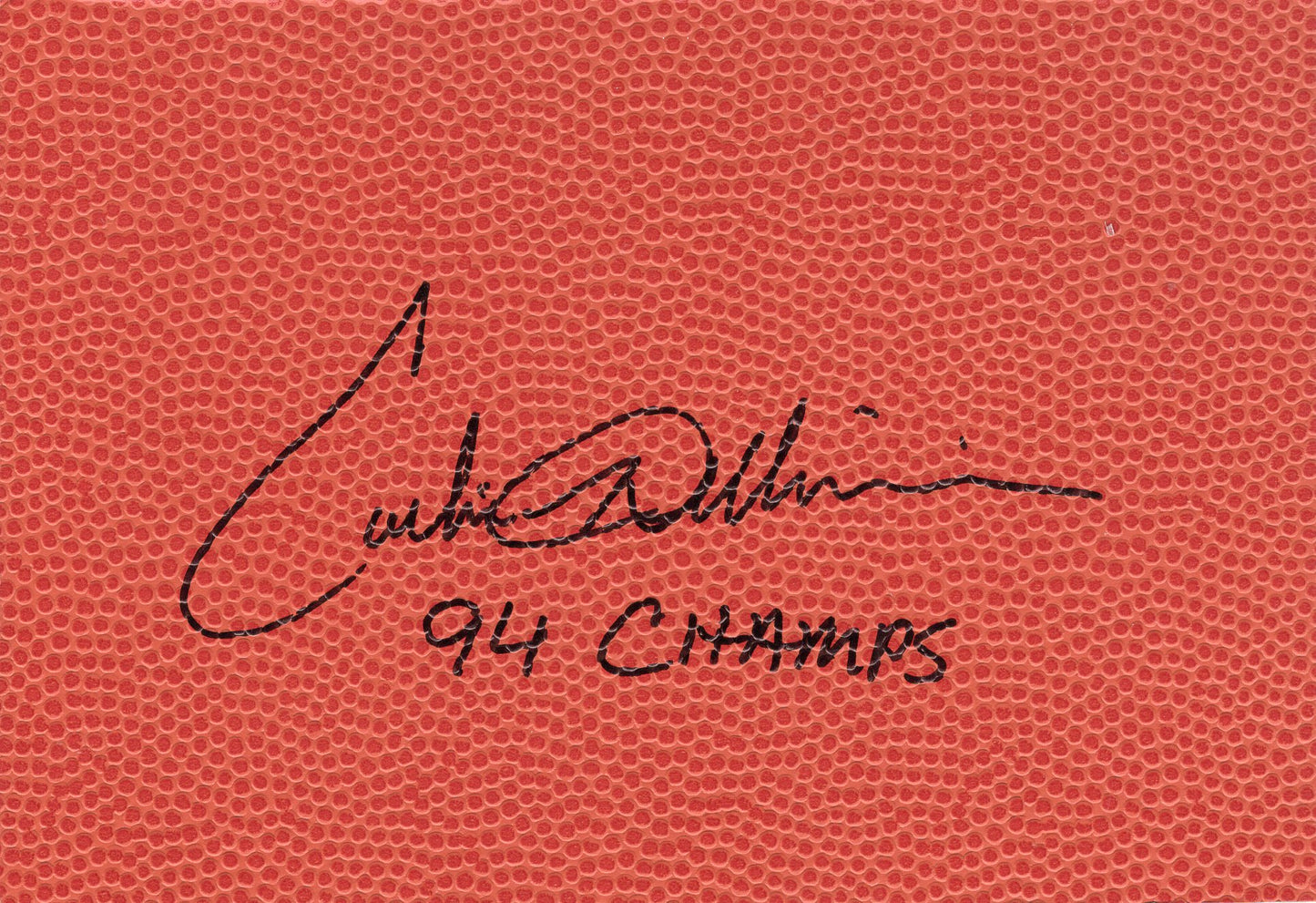 Corliss Williamson Autograph 94 Champs Inscription Basketball Plaque Arkansas Razorbacks 6.5" x 4.5"