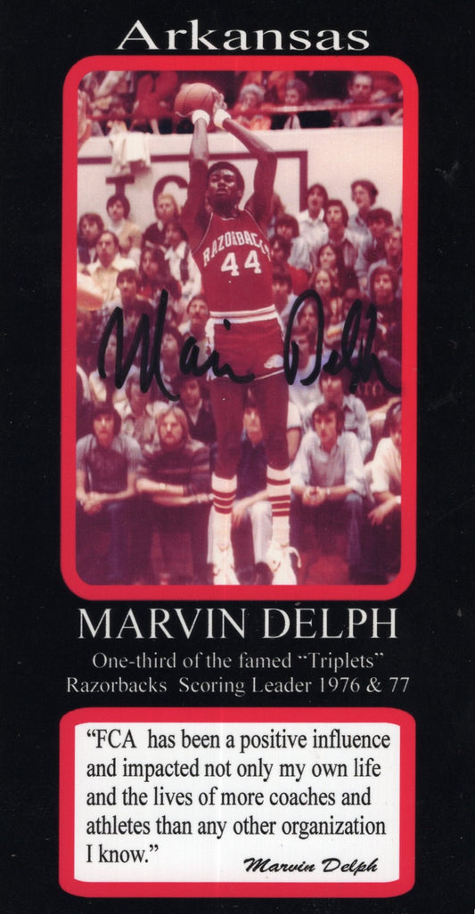 Marvin Delph Autograph FCA Photo Arkansas Razorbacks Men's Basketball 4" x 7"