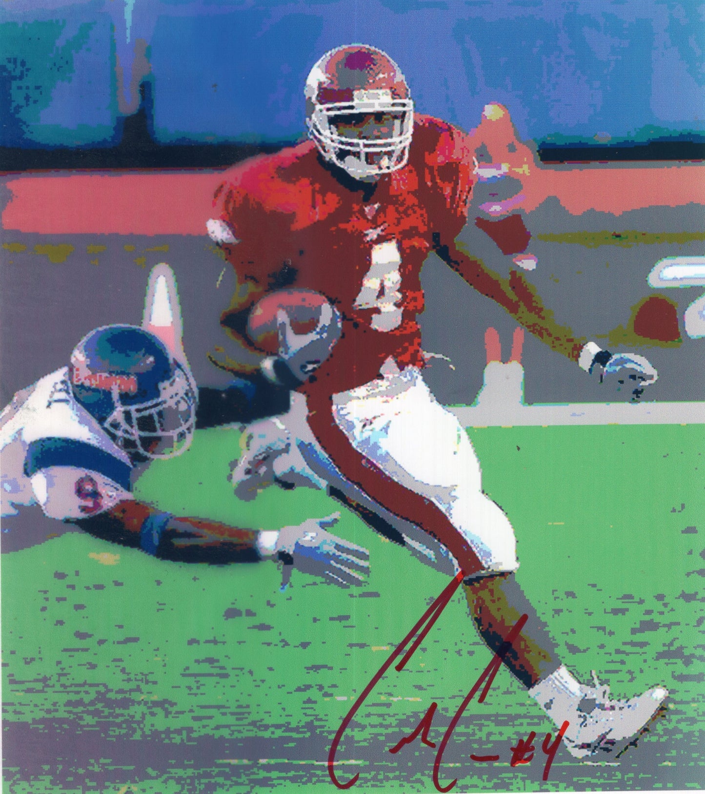 Cedric Cobbs #4 Red Jersey Autograph Print Arkansas Razorbacks Football 8.5" x 11"