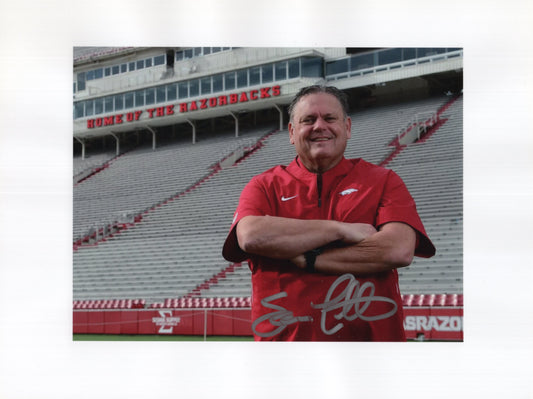 Coach Sam Pittman Autograph Photo Arkansas Razorbacks Football 11" x 8.5"