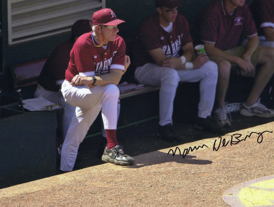 Coach Norm DeBriyn Dugout Steps Autograph Photo Arkansas Razorbacks Baseball 11" x 8.5"