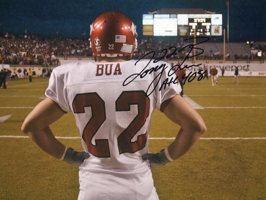 Tony Bua #22 White Jersey ATL 408 Autograph Photo Arkansas Razorbacks Football 11" x 8.5"