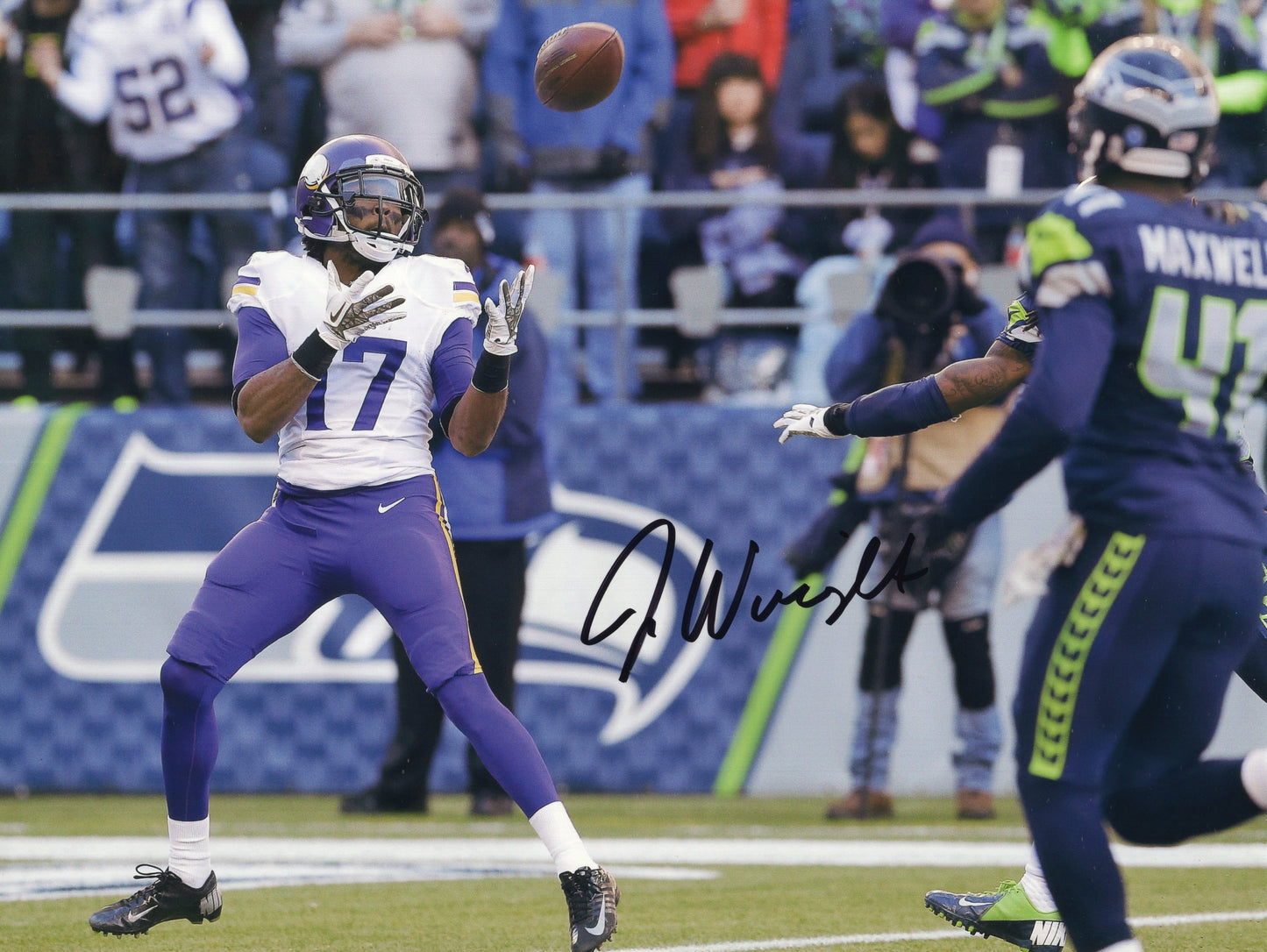 Jarius Wright Autograph Photo Minnesota Vikings Football 11" x 8.5"