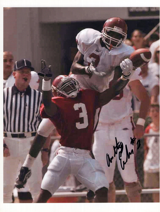 Anthony Eubanks #2 White Jersey Autograph Photo Arkansas Razorbacks Football 8.5" x 11"